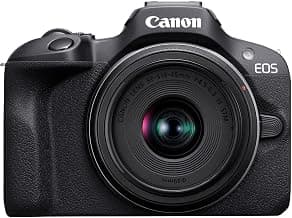 EOS R100 Mirrorless Camera RF-S18-45mm F4.5-6.3 is STM Lens Kit, 24.1 Megapixel CMOS (APS-C) Sensor, 4K Video, Wi-Fi & Bluetooth, Beginner Photographers and Creators, Digital Camera, Black