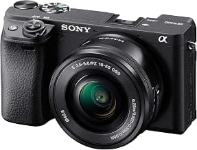Alpha a6400 Mirrorless Camera: Compact APS-C Interchangeable Lens Digital Camera with Real-Time Eye Auto Focus, 4K Video, Flip Screen & 16-50mm Lens - E Mount Compatible - ILCE-6400L/B, Black